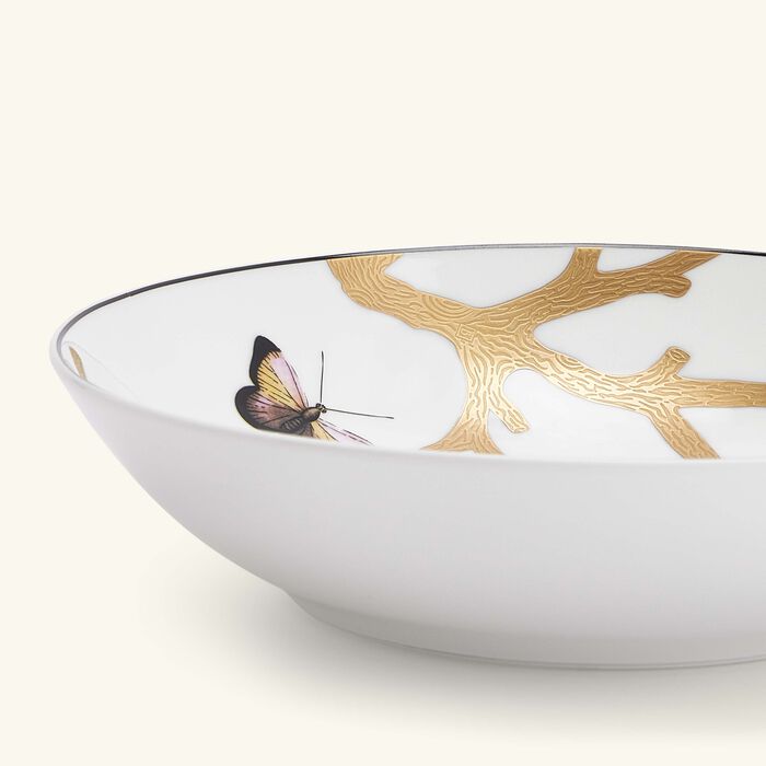 bernardaud aux oiseaux soup plate round gold 19cm
