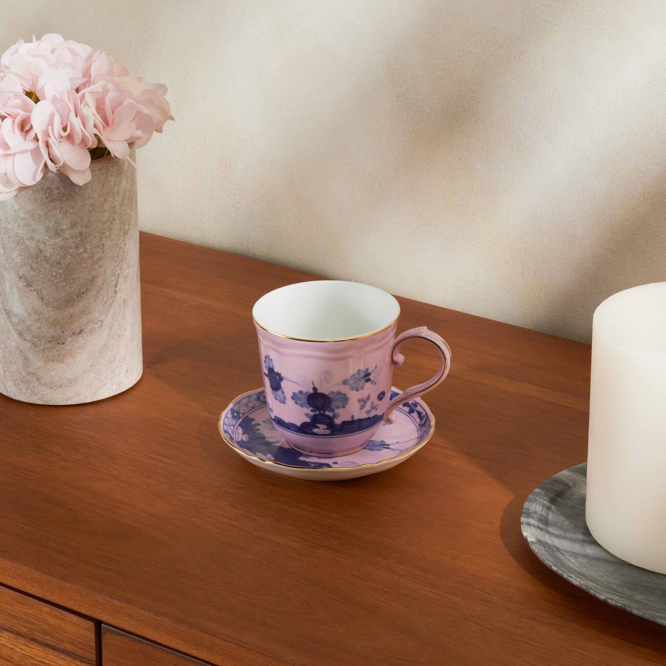 جينوري 1735 صحن الشاي أورينتي إيتاليانو أزاليا وردي