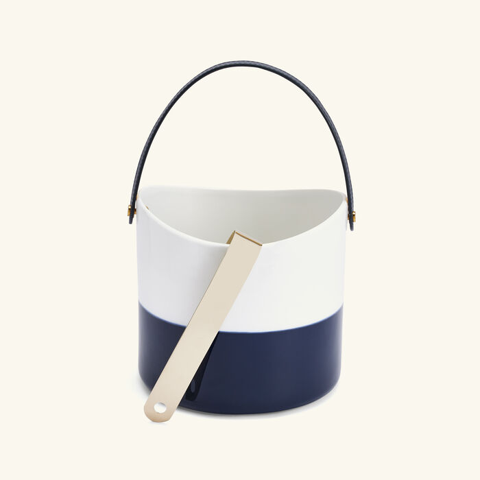 رالف لورين هوم دلو ثلج وايت مع ملقط باللون الأزرق