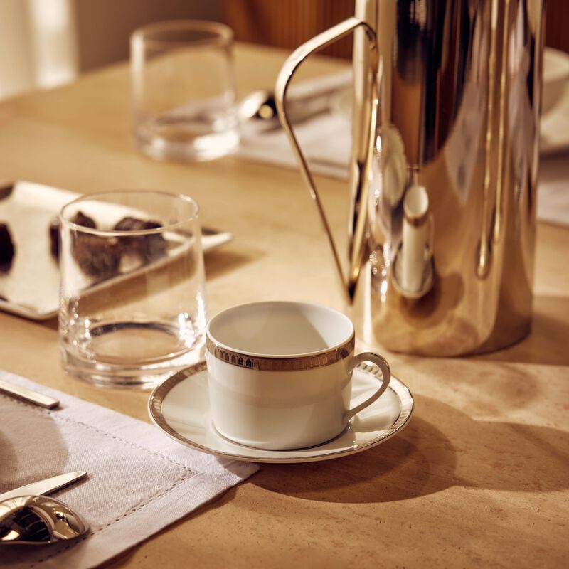 christofle malmaison tea cup   saucer silver