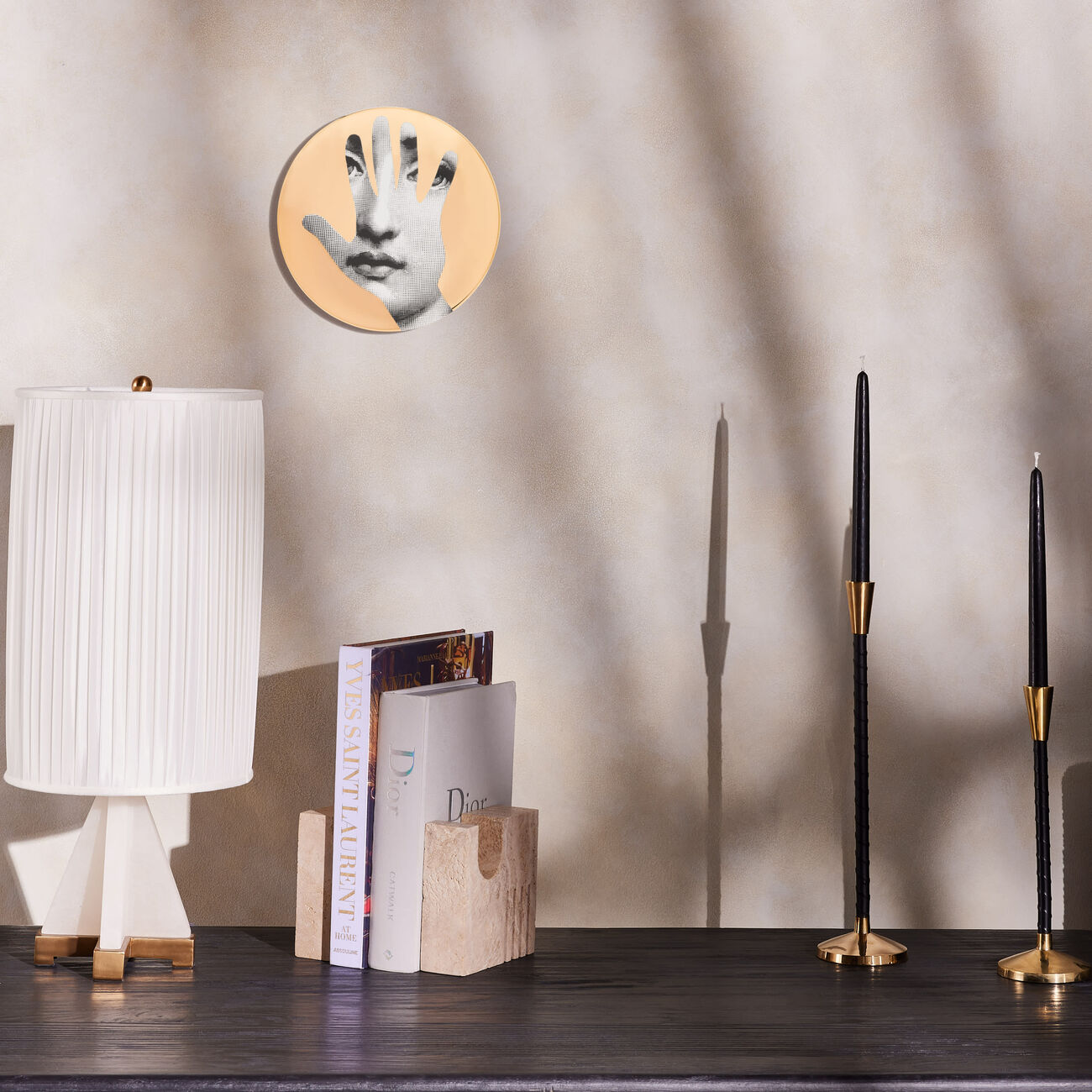 fornasetti tema e variazioni no 15 wall plate gold