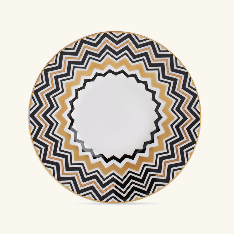 ميسوني هوم طقم زيك زاك جاريس المؤلف من 6 فناجين للقهوة مع صحونها باللون الذهبي