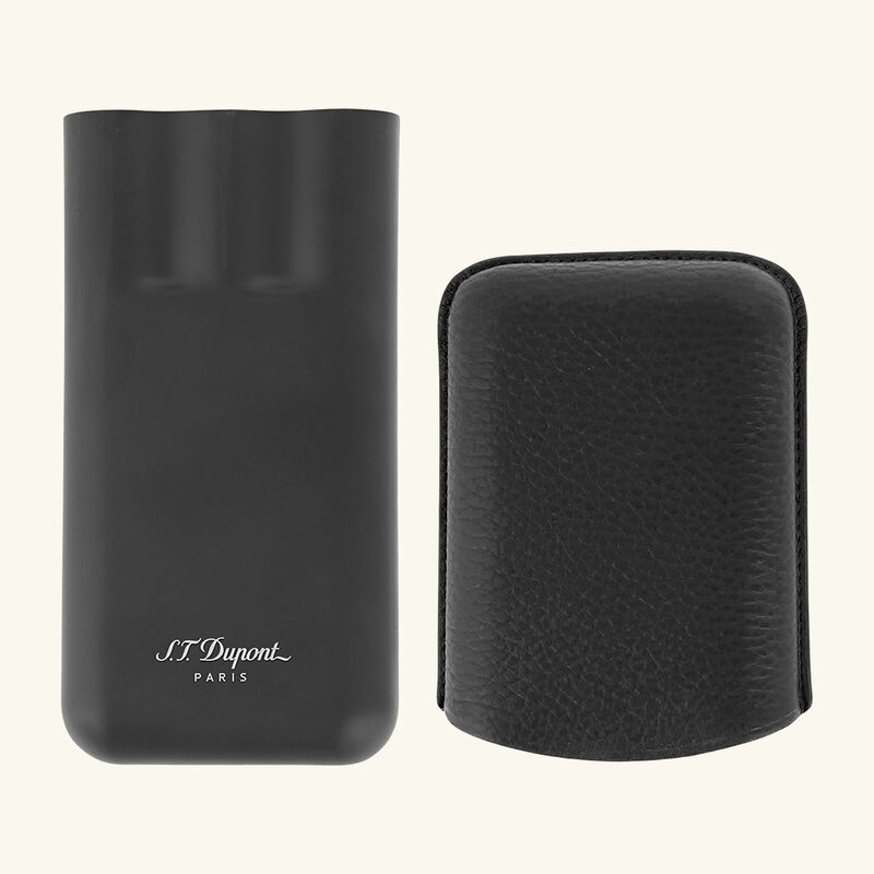 st dupont triple cigar case black