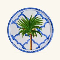 les ottomans ottomans palm dinner plate round blue 28cm