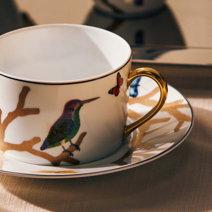 bernardaud aux oiseaux cup   saucer gold set of 2