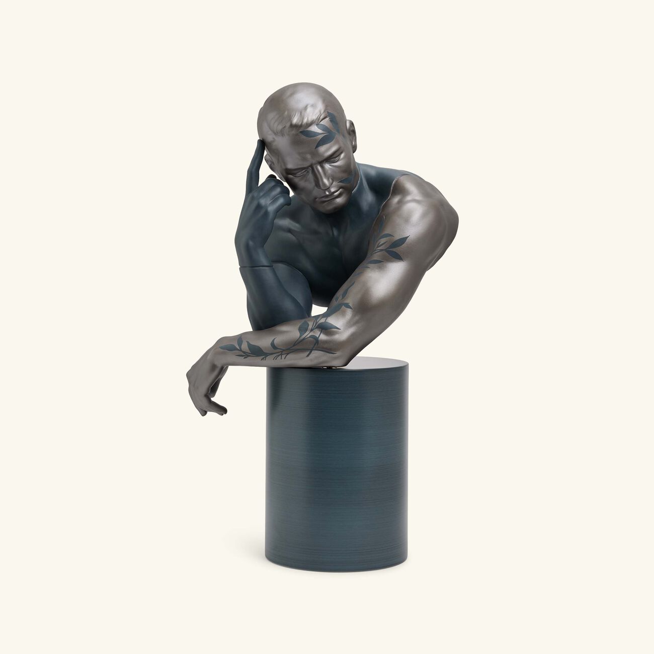 lladro reflections of nature him sculpture medium black