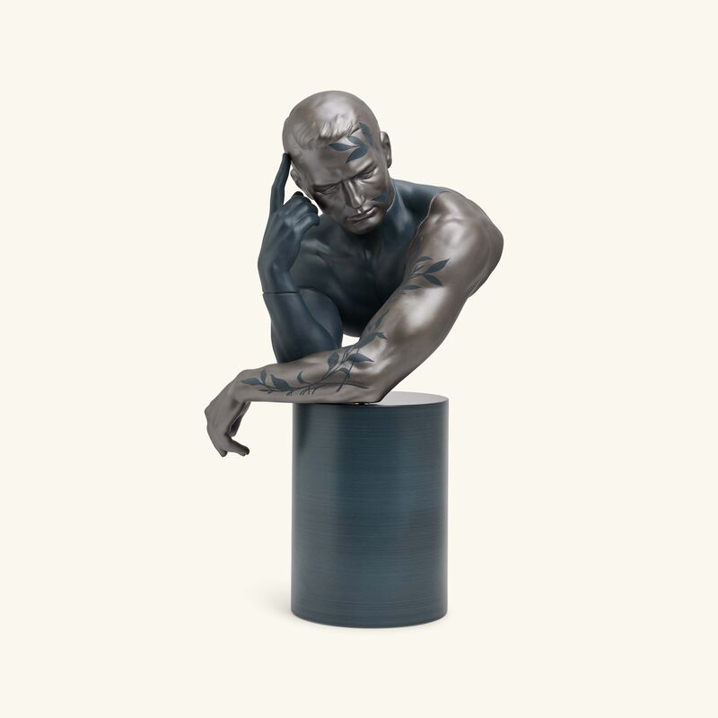 lladro reflections of nature him sculpture medium black