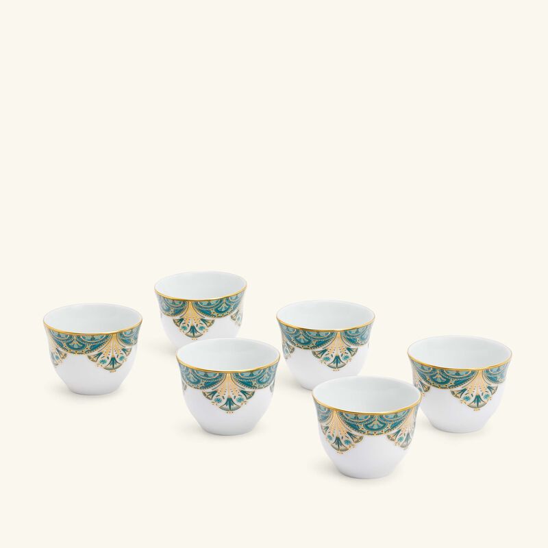 Rêves Du Nil Arabic Coffee Cup Green Set Of 6 haviland r ves du nil arabic coffee cup green set of 6
