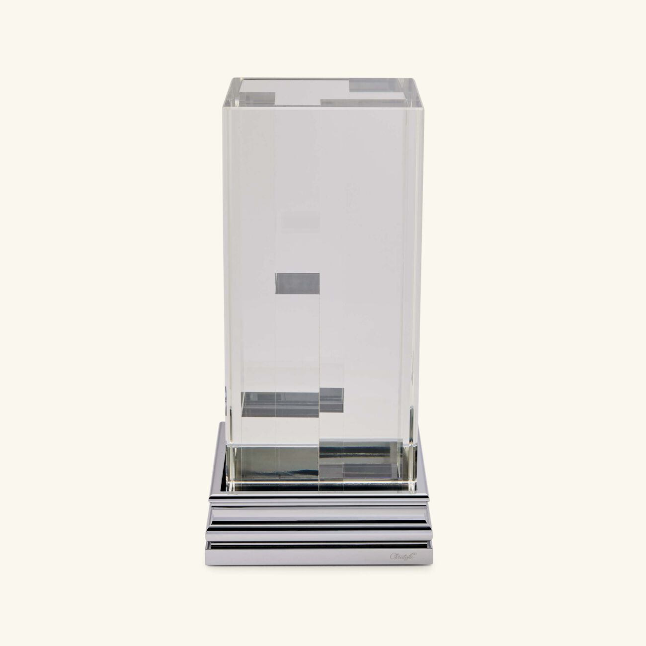 christofle perspectives vase rectangular medium clear