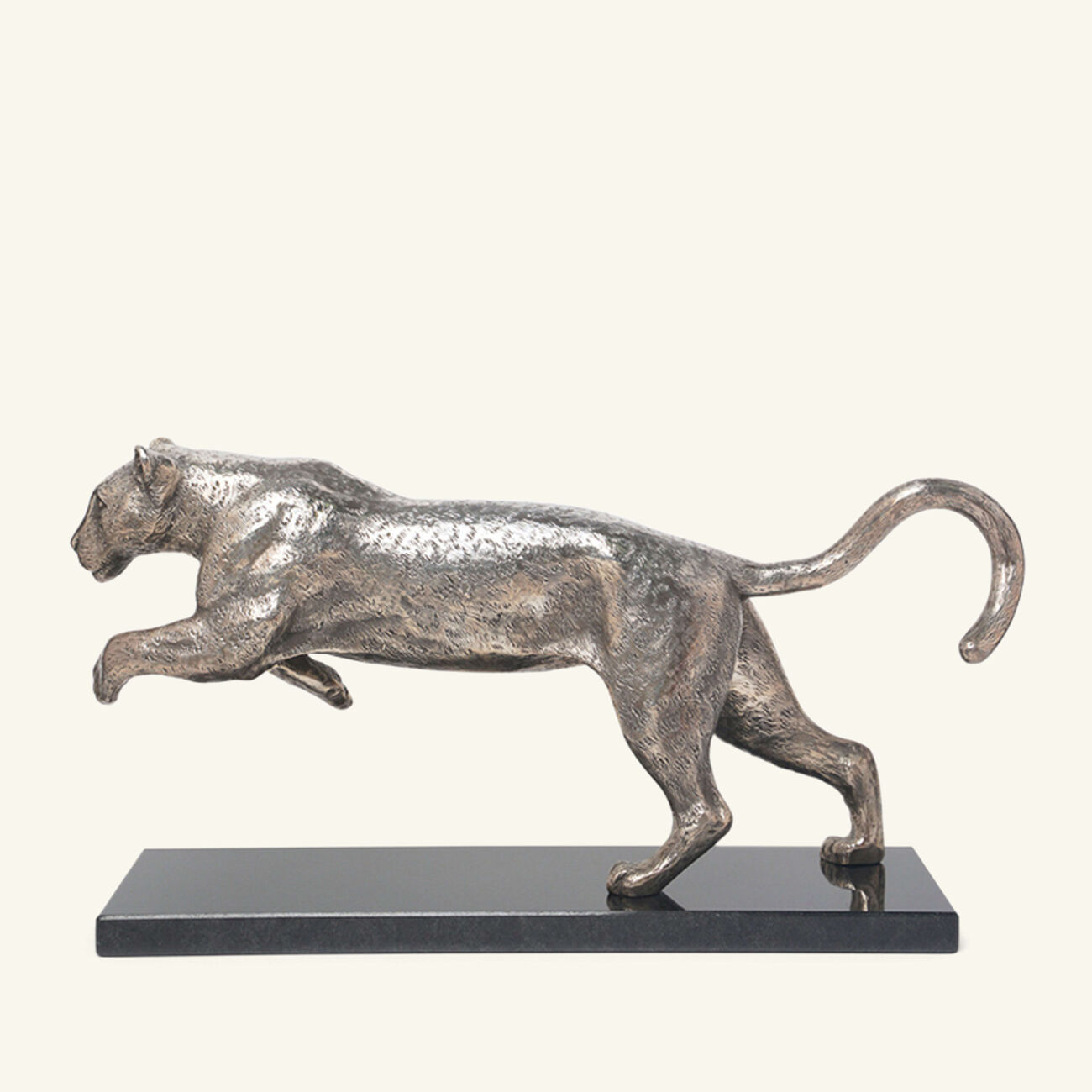 christofle animaux the pursuit panther sculpture medium grey
