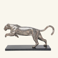 christofle animaux the pursuit panther sculpture medium grey