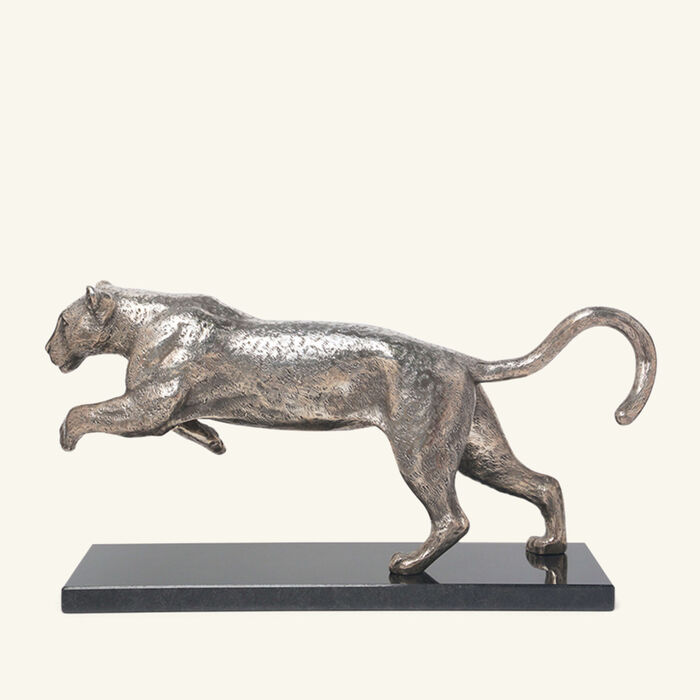 christofle animaux the pursuit panther sculpture medium grey