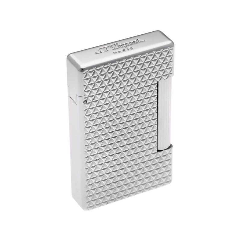 st dupont initial diamond head lighter silver