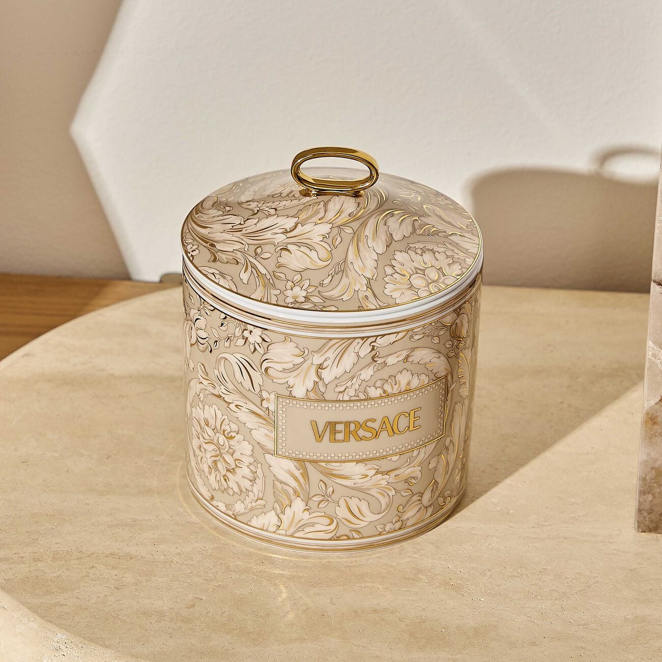 versace barocco storage box beige