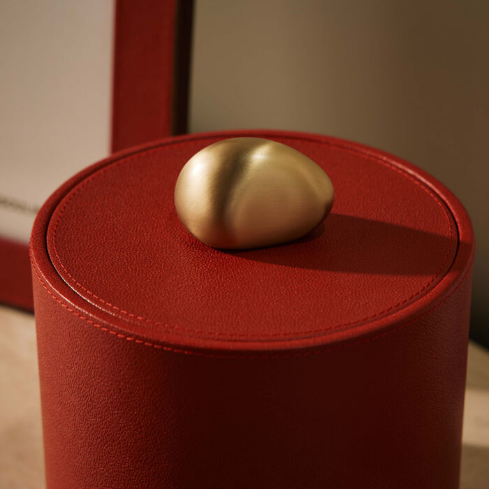assouline pebble trinket box red