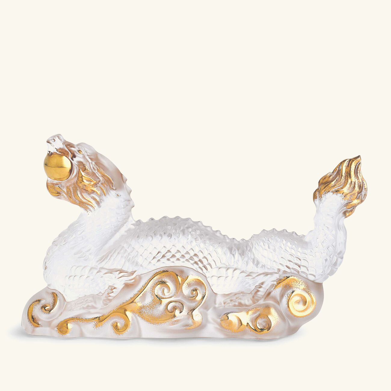 Tianlong Dragon Sculpture Small Gold lalique tianlong dragon sculpture small gold