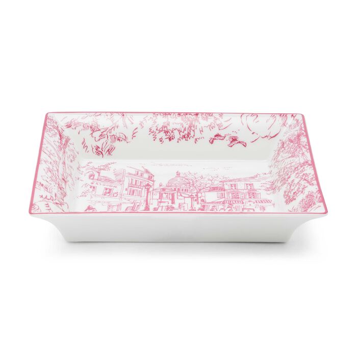 Tout Paris Ashtray Rectangular Pink bernardaud tout paris ashtray rectangular pink