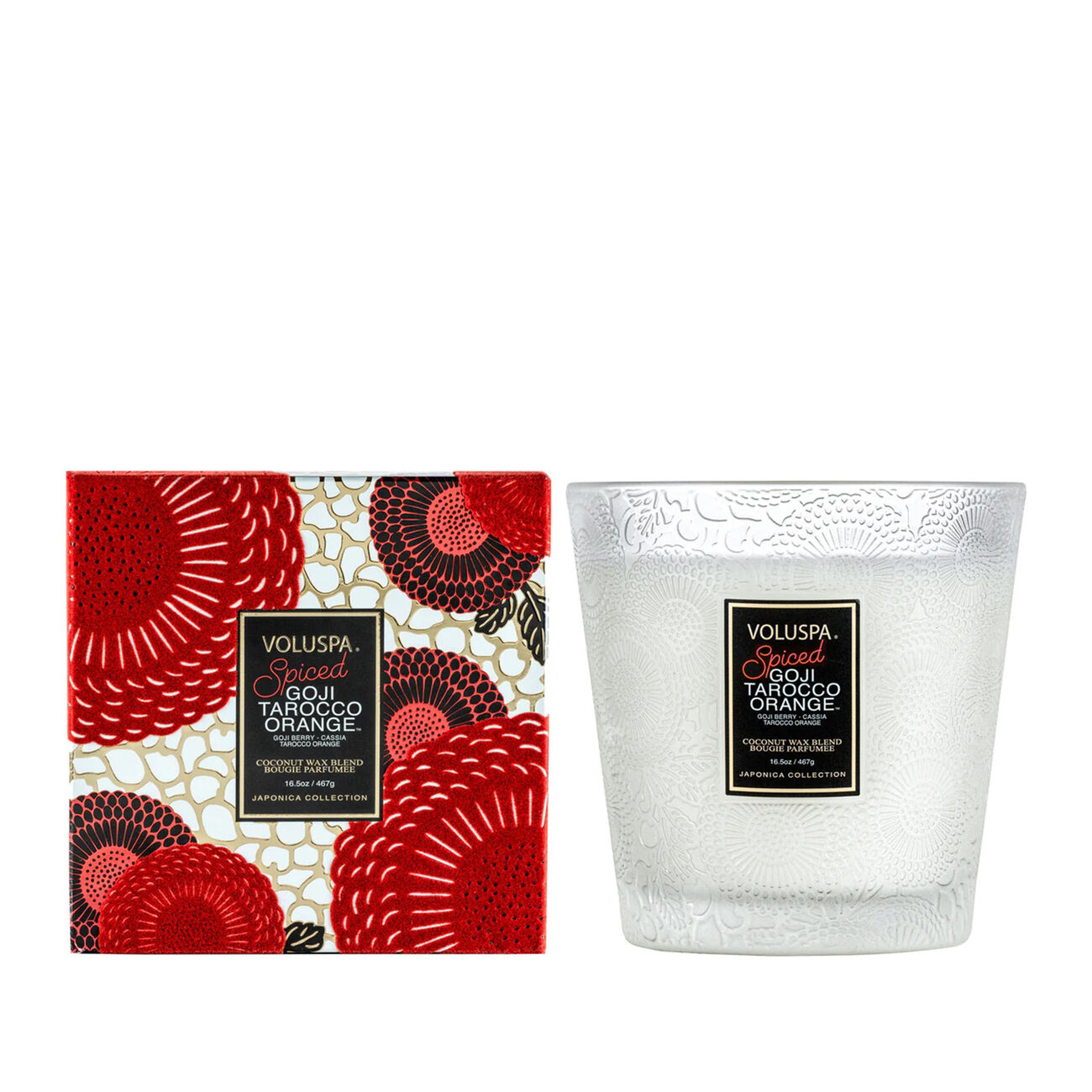 voluspa spiced goji tarocco orange 2 wick hearth candle