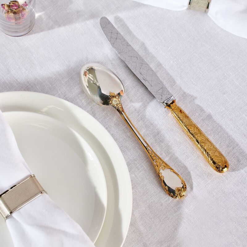christofle marly dinner knife silver plated gold