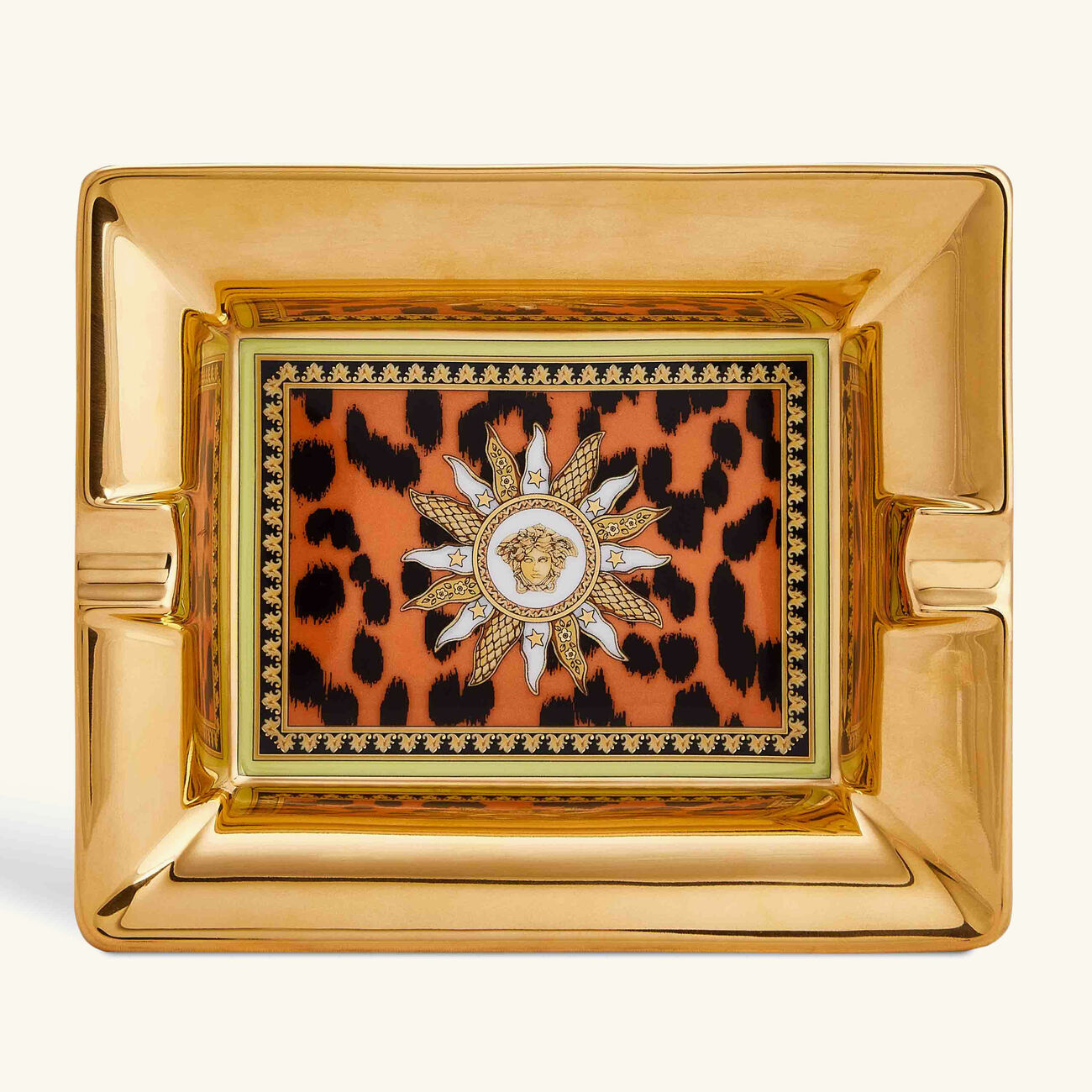 Jungle Animalier Ashtray Rectangular Small Gold versace jungle animalier ashtray rectangular small gold