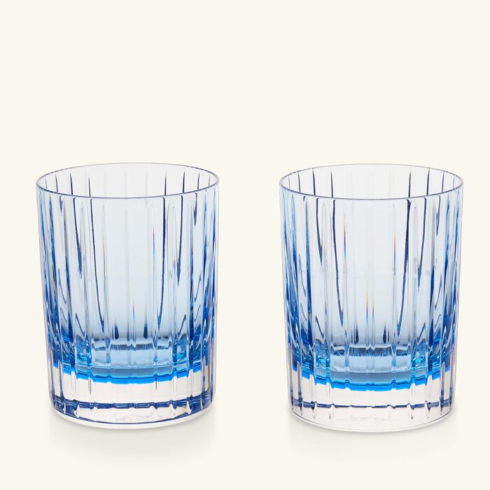 baccarat harmonie drinking glass blue set of 2