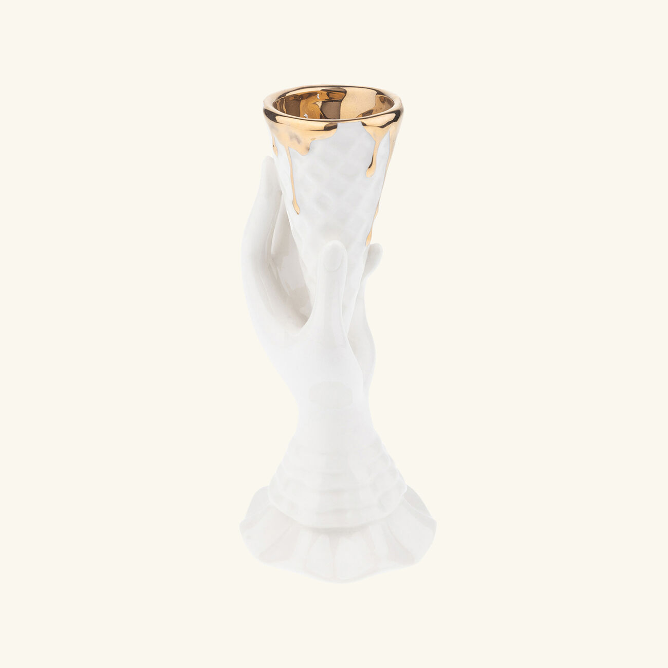 Gilded I-Scream Vase Small White jonathan adler gilded i scream vase small white