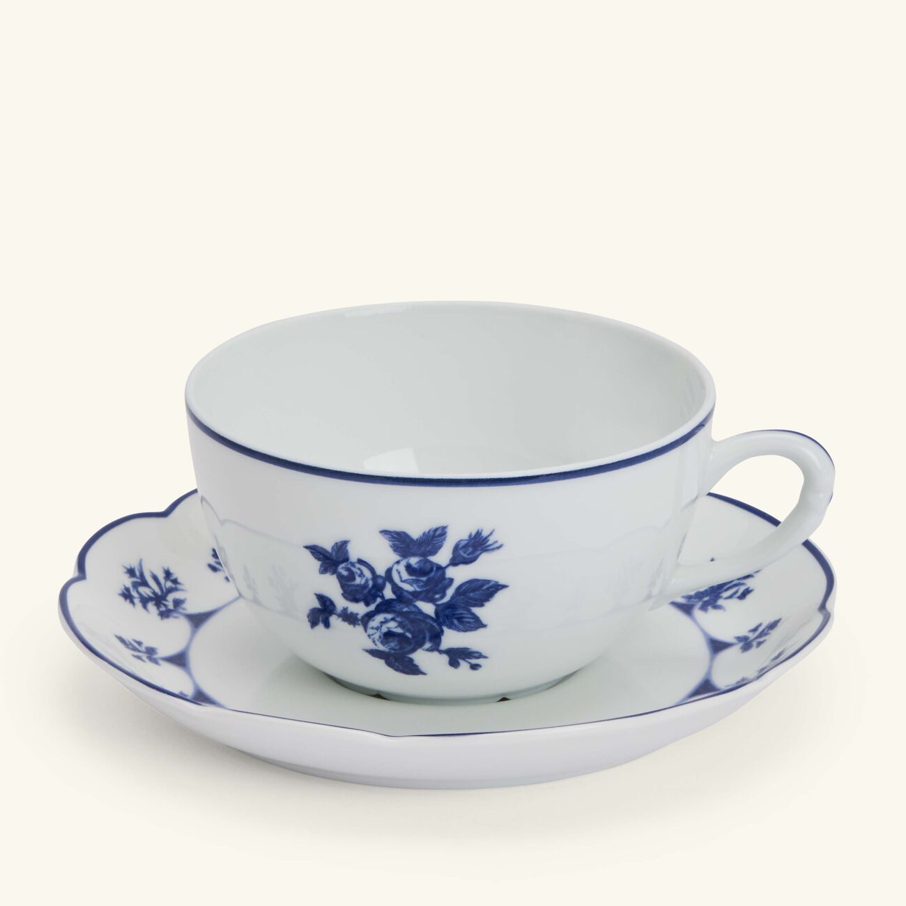 bernardaud chateaubriand couleur tea cups   saucer blue set of 4