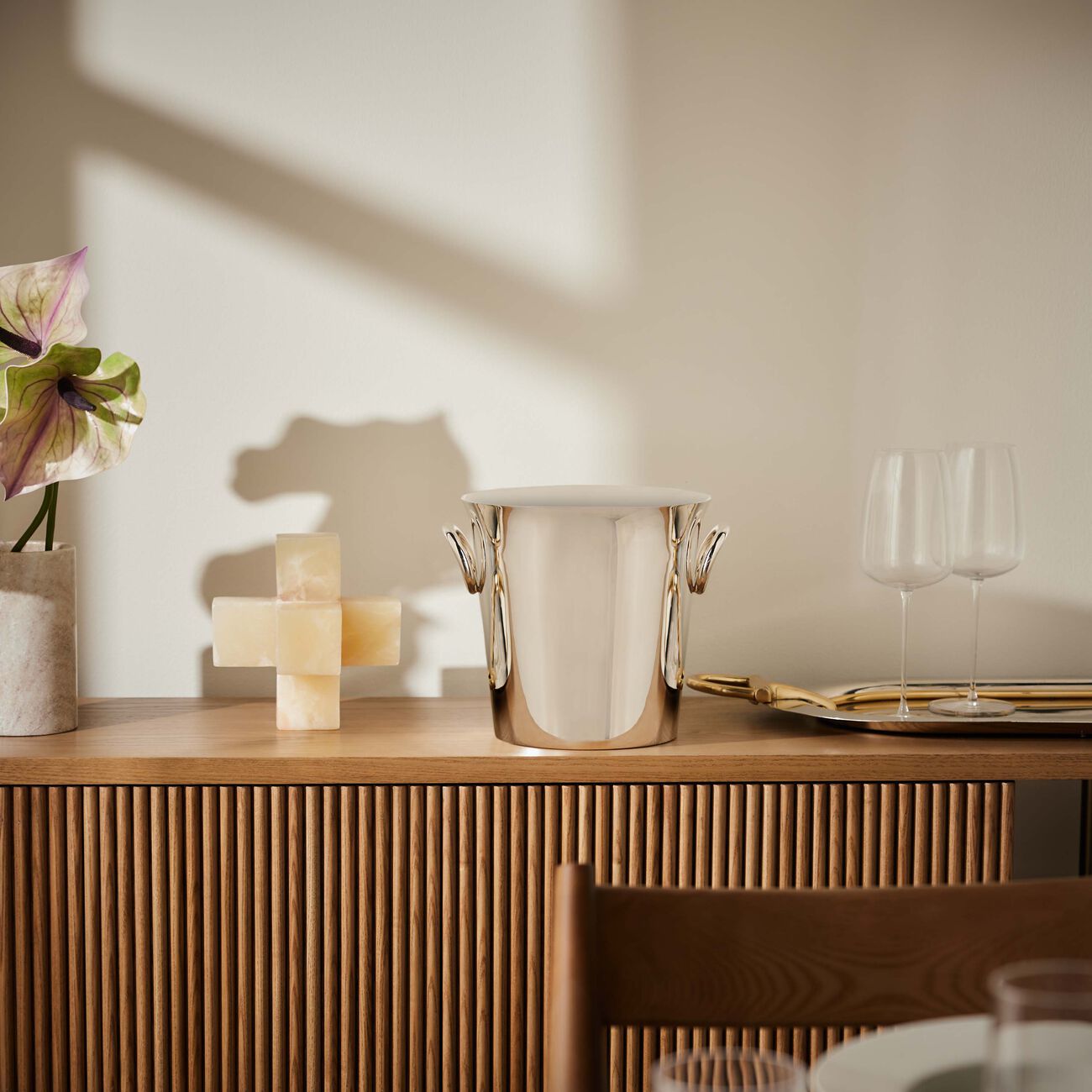 christofle vertigo champagne cooler silver plated