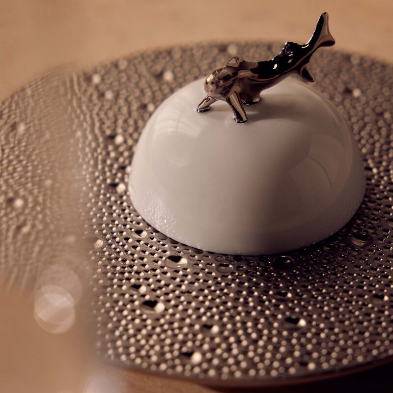 bernardaud ecume serving platter round silver 18cm