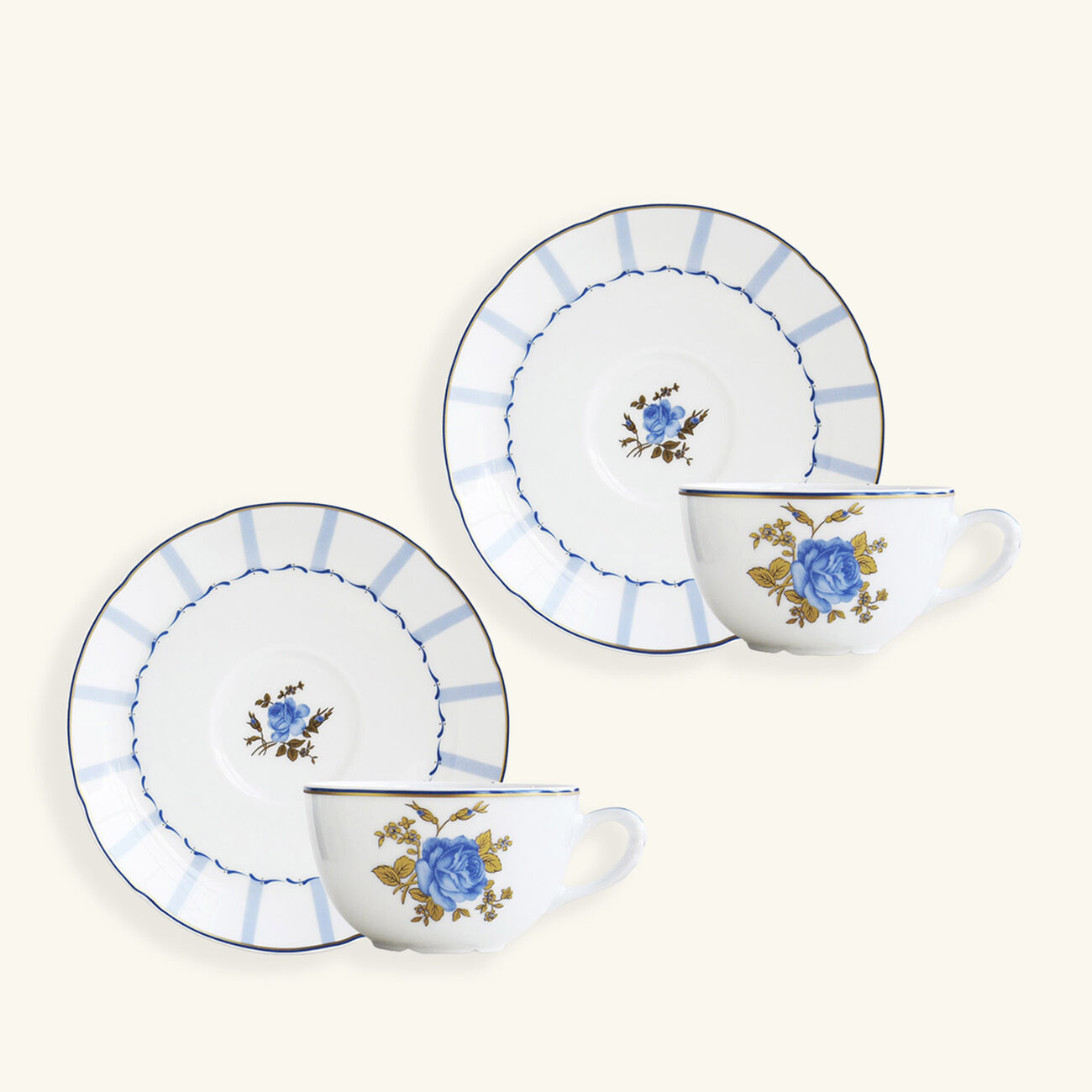 Tea Cup & Saucer Blue Set Of 2 bernardaud tea cup saucer blue set of 2