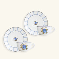 Tea Cup & Saucer Blue Set Of 2 bernardaud tea cup saucer blue set of 2