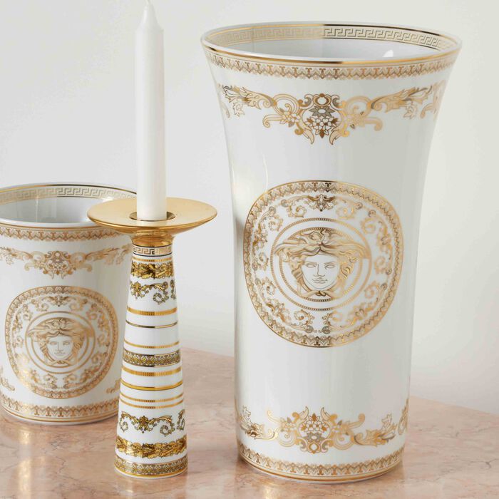 فيرساتشي مزهرية ميدوزا جالا متوسطة بيضاء