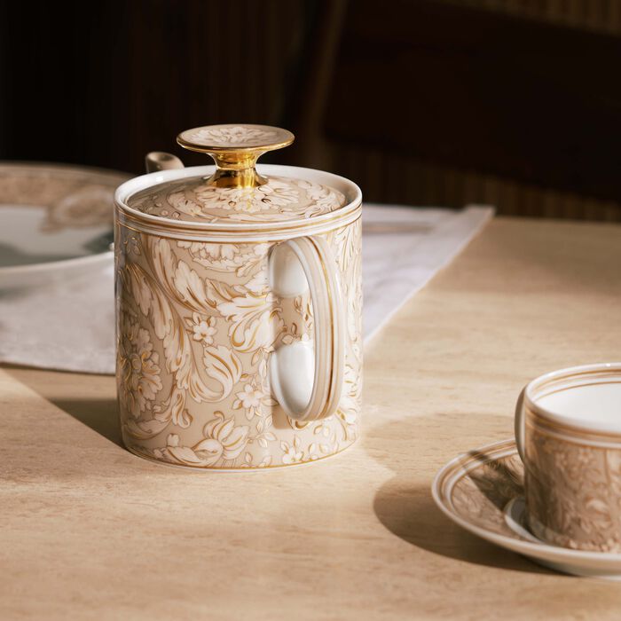 versace barocco beige tea set