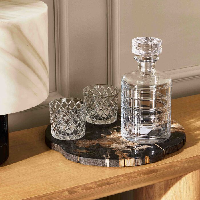 ralph lauren home hudson plaid decanter clear