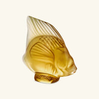 lalique fish sculpture small yellow