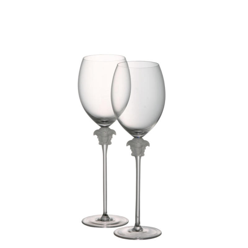 Medusa Lumiere Wine Glass Clear Set Of 2 versace medusa lumiere wine glass clear set of 2