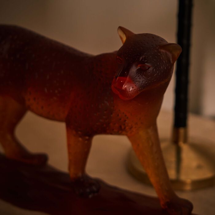 Tropical Leopard Figurine Medium Brown daum tropical leopard figurine medium brown