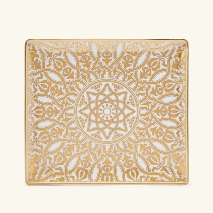 bernardaud venise trinket tray rectangular gold 22cm