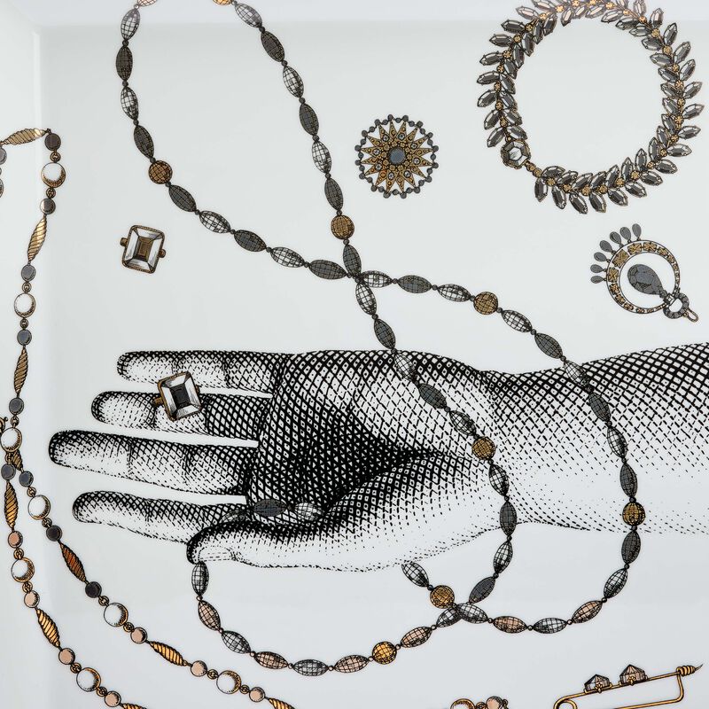 Gioielli Trinket Tray Square White fornasetti gioielli trinket tray square white