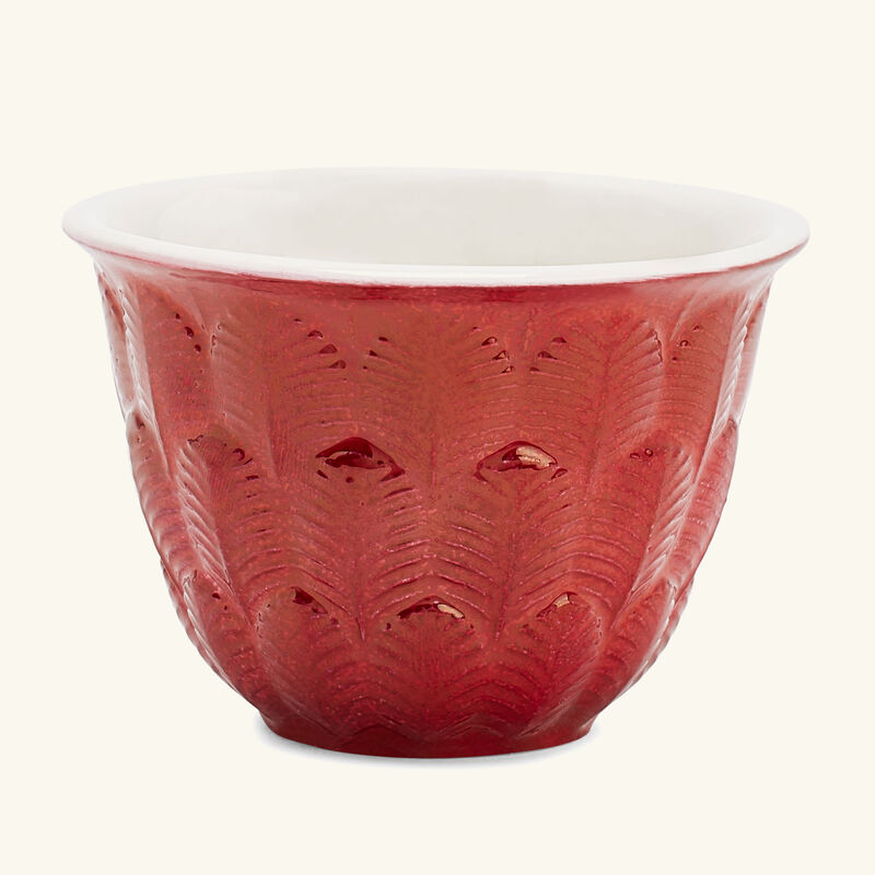 villari peacock arabic coffee cup red
