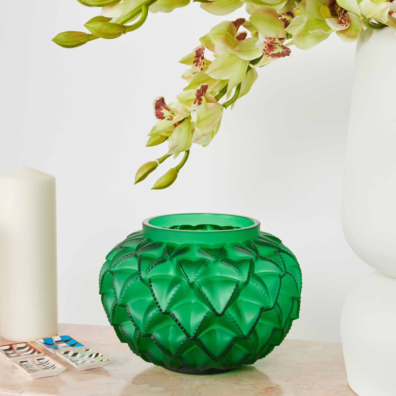 Languedoc Vase Small Green lalique languedoc vase small green
