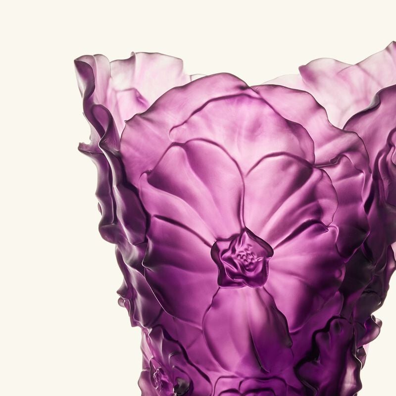 daum camellia vase large purple