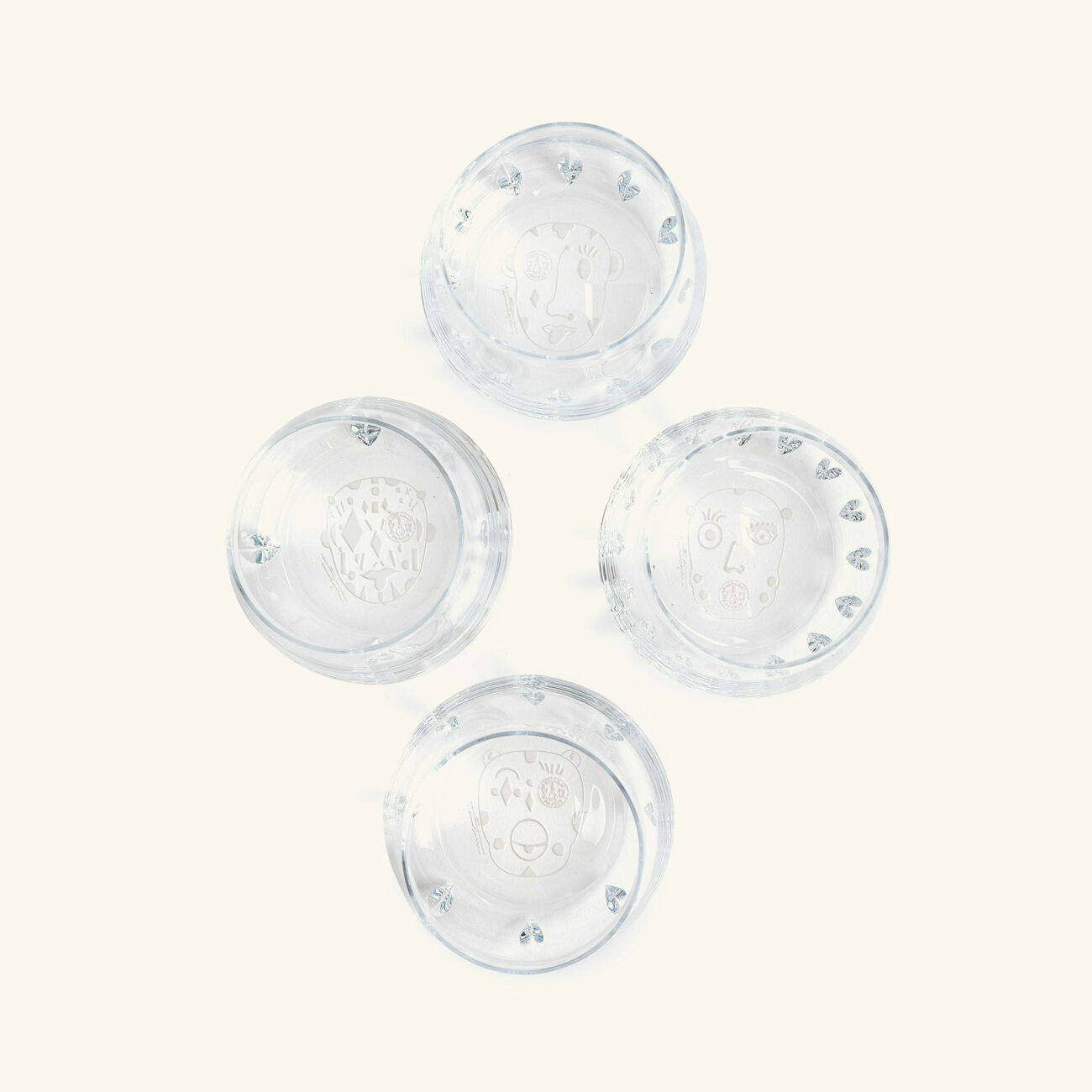baccarat faunacrystopolis drinking glass clear set of 4