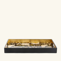 Lacquered Tray Rectangular Large Black les ottomans lacquered tray rectangular large black
