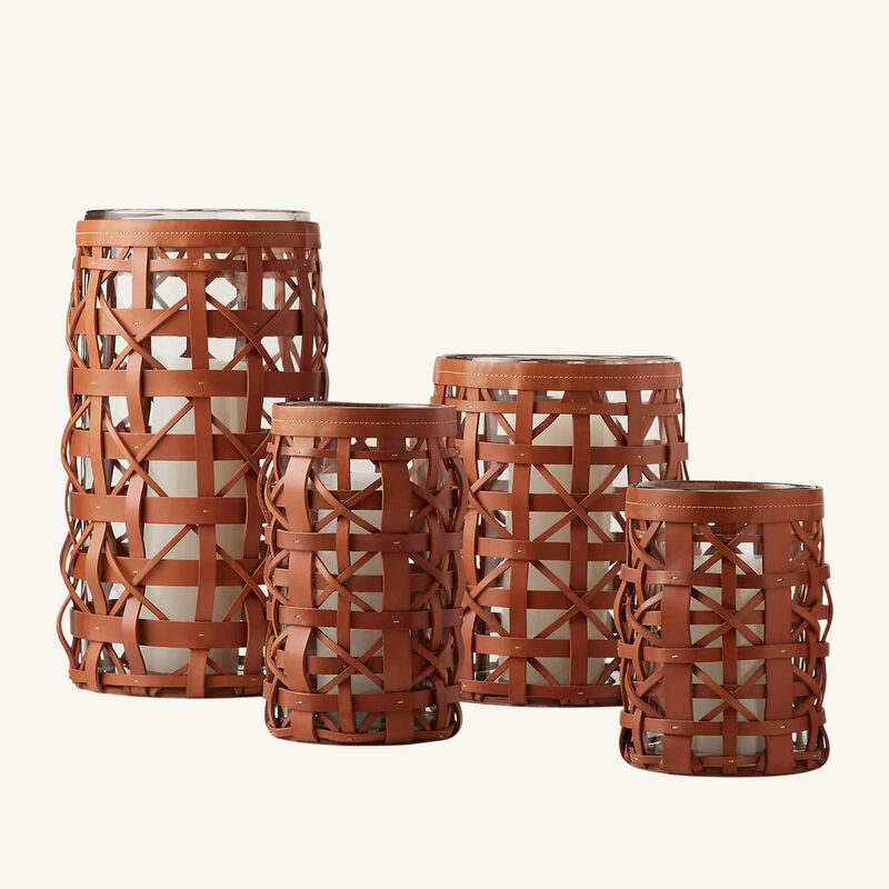 ralph lauren home preston hurricane candle holder medium brown