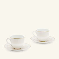 كريستوفل طقم مالميزون إمبيريال مؤلف من فنجانين للقهوة مع صحنيهما باللون البلاتيني