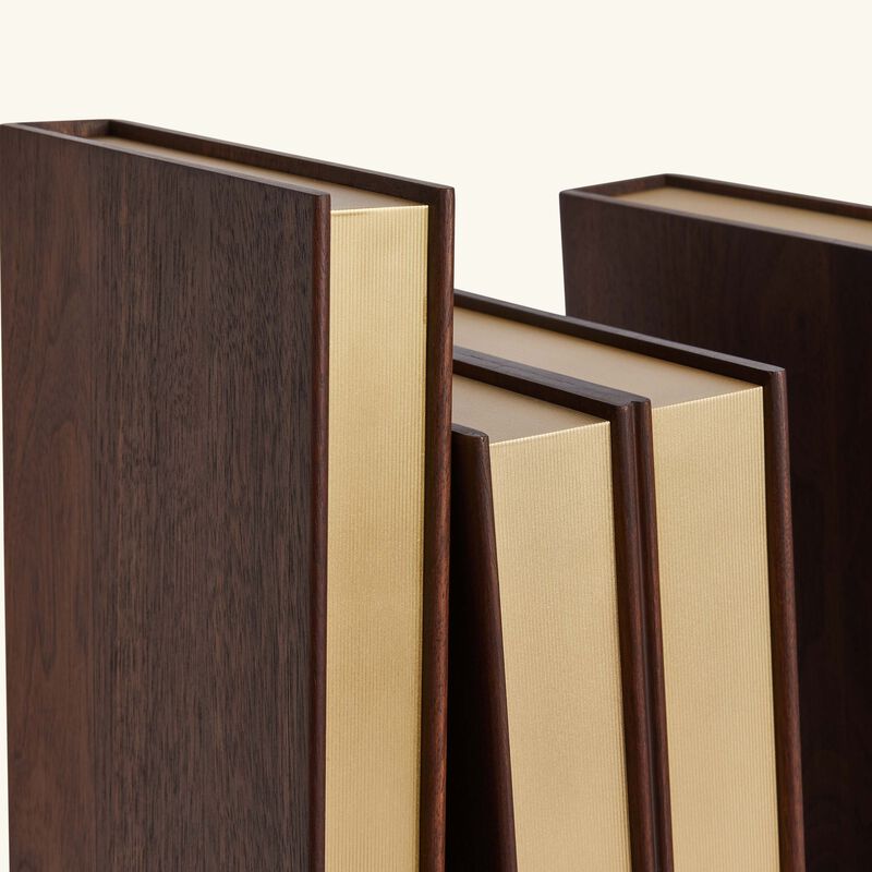 assouline library bookends brown gold