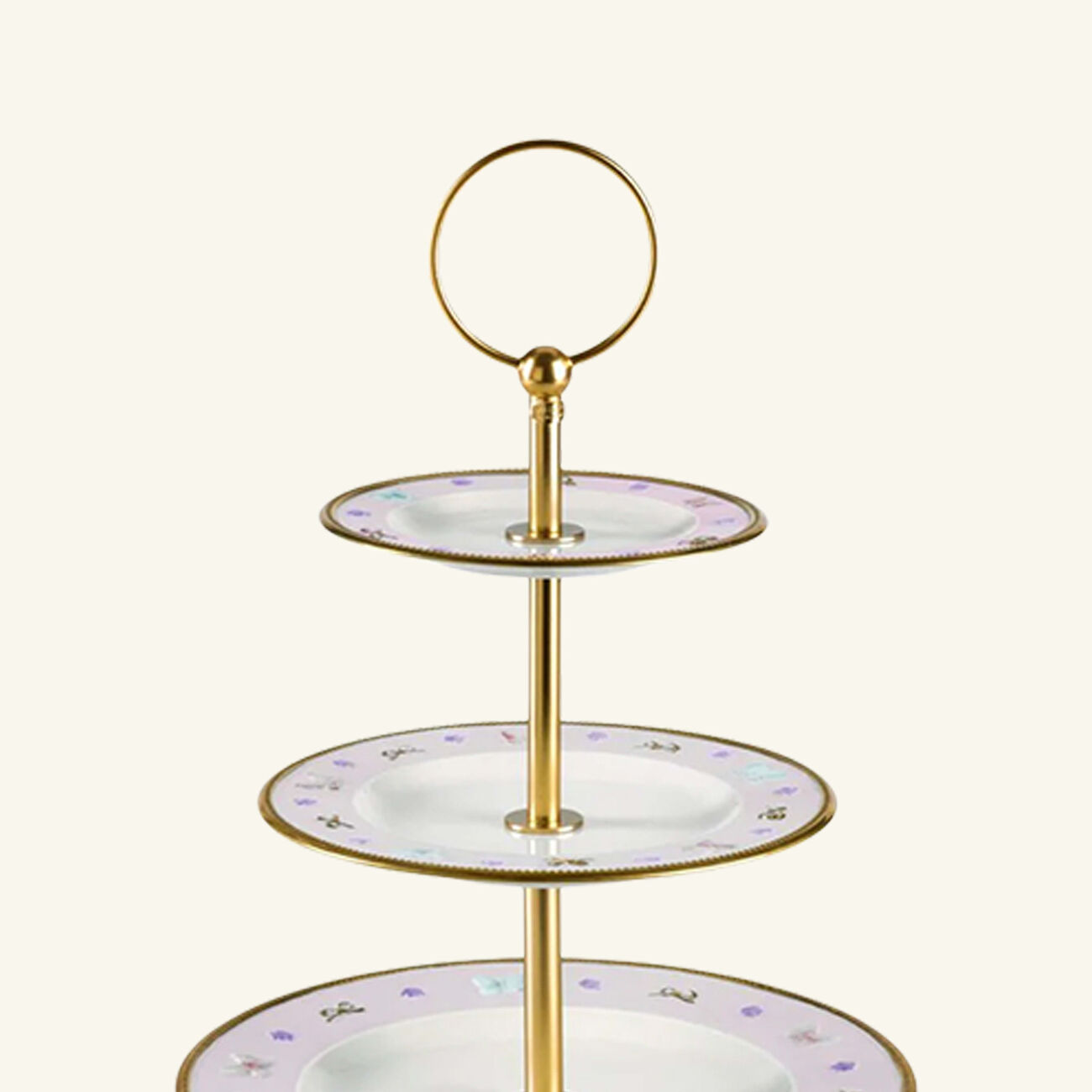 villari butterfly pastel pink 3 tier cake stand