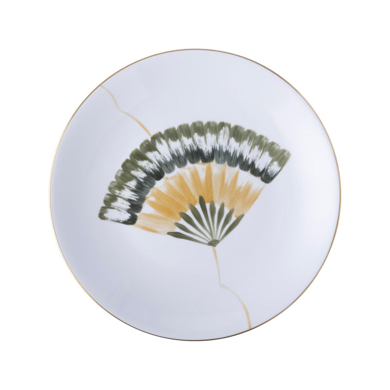 Ginkgo Green Coupe Dinner Plate, large