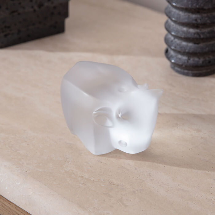 Niu Wang Wang OX Sculpture Small Clear lalique niu wang wang ox sculpture small clear